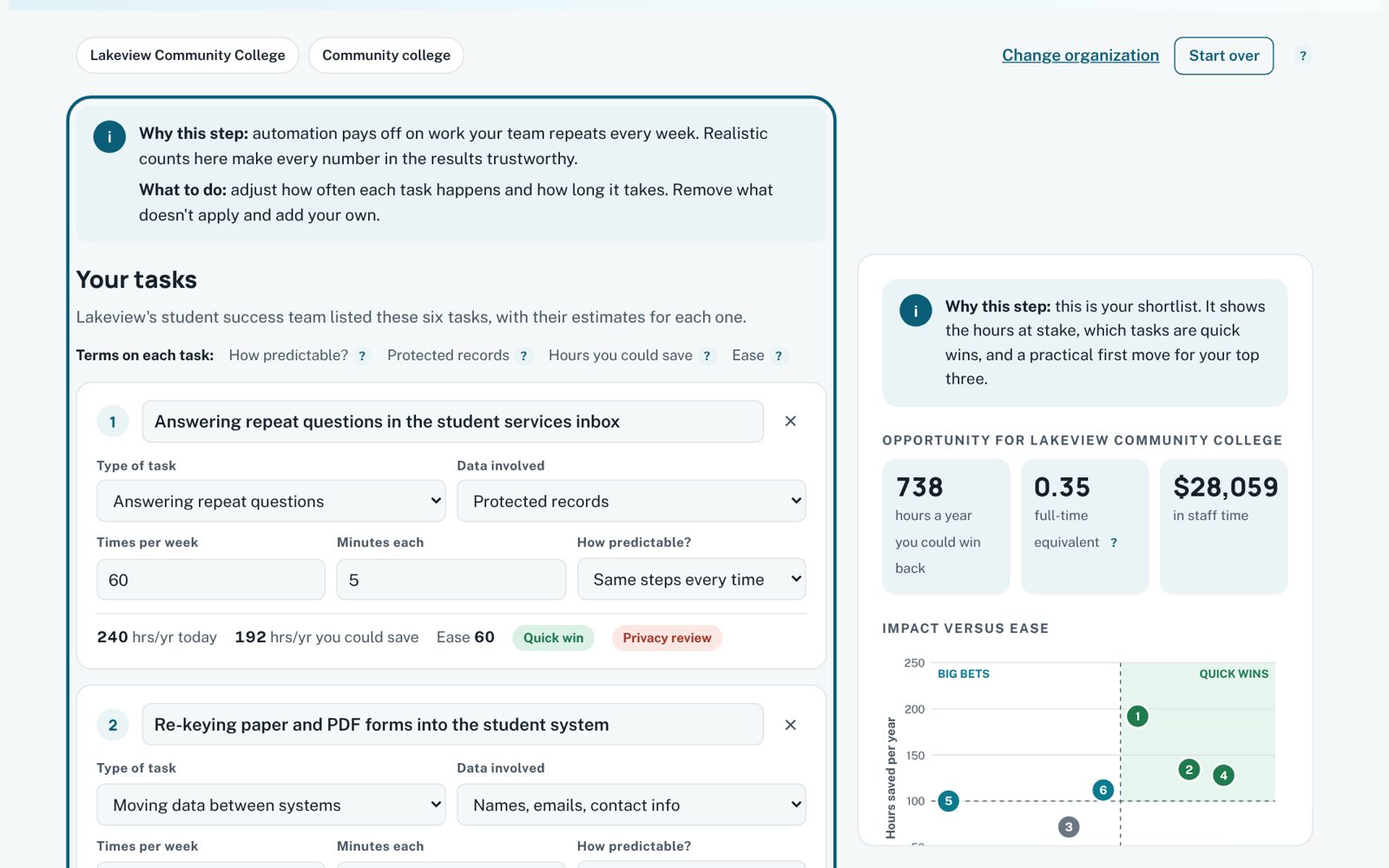 Screenshot of Automation Opportunity Finder